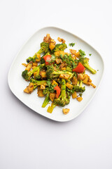 Indian style Broccoli And Aloo Poriyal or South Indian Broccoli And Potato Stir Fry vegetable recipe