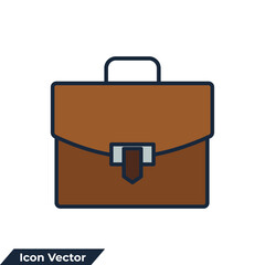 briefcase icon logo vector illustration. suitcase symbol template for graphic and web design collection