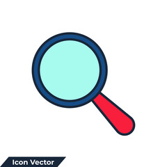search icon logo vector illustration. magnifying glass symbol template for graphic and web design collection