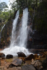 Wedding veil waterfall in Alto Paraíso in Brazil