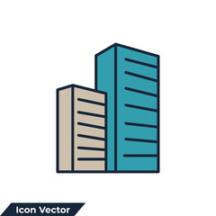 office icon logo vector illustration. building symbol template for graphic and web design collection