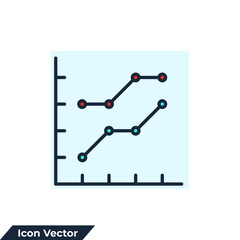 line chart icon logo vector illustration. Infographic symbol template for graphic and web design collection
