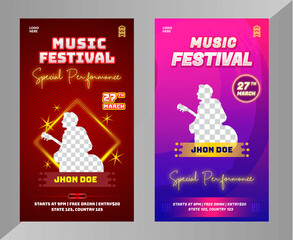 Social Mesia Story music event baner or flyer for social media template