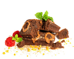 chocolate cake with mint