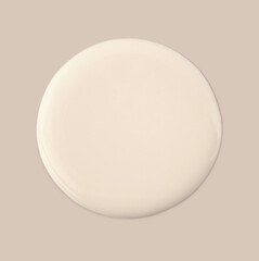 Fototapeta premium Empty cream beige circle on neutral background.