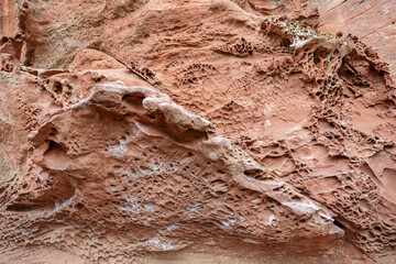 Holes in stone in Areny Mountain, spain