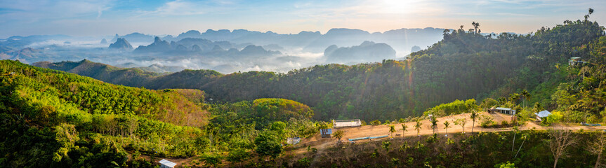 Rice terraces near Doi Tapang viewpoint in Chumphon, Thailand