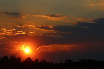 Fototapeta premium Sonnenuntergang - Krüger Park Südafrika / Sundown - Kruger Park South Africa /