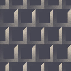 Architectural Geometric Structure Seamless Pattern Vector Abstract Background. Modern Brutalism Construction Cell Grid Repetitive Graphic Wallpaper. Endless Halftone Art Contemporary Illustration