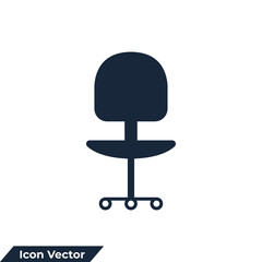 office chair icon logo vector illustration. chair furniture symbol template for graphic and web design collection
