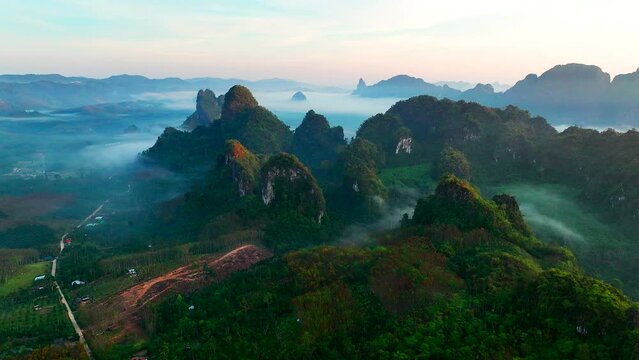 Rice terraces near Doi Tapang viewpoint in Chumphon, Thailand