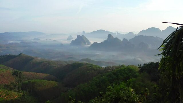 Rice terraces near Doi Tapang viewpoint in Chumphon, Thailand