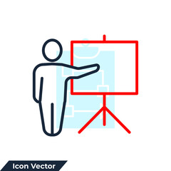 presentation icon logo vector illustration. training symbol template for graphic and web design collection