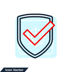 security icon logo vector illustration. shield with check mark symbol template for graphic and web design collection
