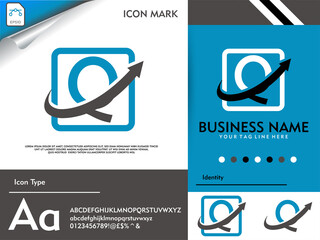 Finance logo with letter q premium vector