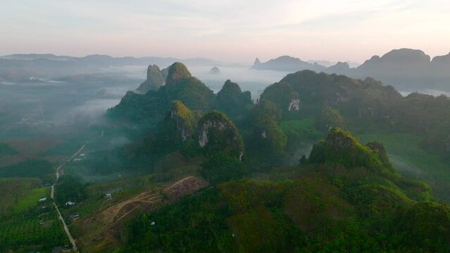 Rice terraces near Doi Tapang viewpoint in Chumphon, Thailand