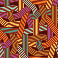 Seamless Pattern of Braided Stripes 