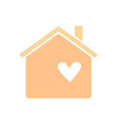 Simple Lovely House icon with heart within isolated on white background. Love home symbol. Vector illustration EPS 10