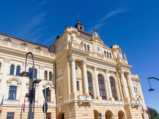 Fototapeta na wymiar Oradea City Hall building. Summer