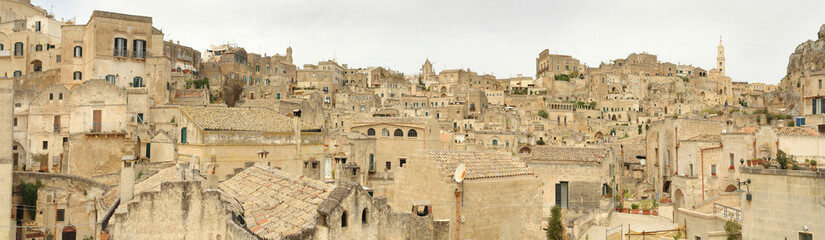 Panorama of the Italian city of Matera