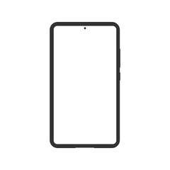Black smartphone simple icon isolated with white screen and white background, Vector illustration EPS 10