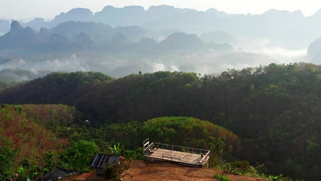 Rice terraces near Doi Tapang viewpoint in Chumphon, Thailand