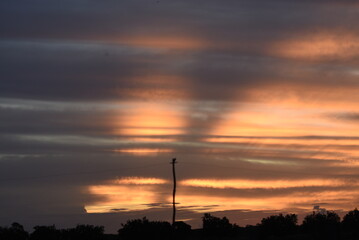 sunset over the city