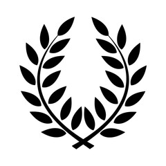 Laurel wreath isolated on white. Green leaf natural plant tree