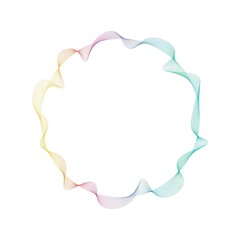 Abstract rainbow circle wave frame background. Vector illustration.