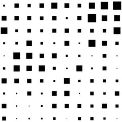 Black squares random pattern background. Abstract halftone. Vector illustration.