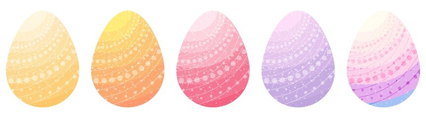 Easter eggs fantasy set. Vector illustration.