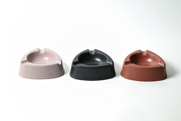 3 ashtray isolated on white background 