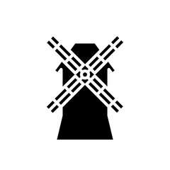 medieval windmill - vector icon