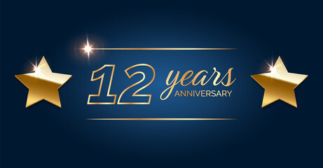 12 anniversary template celebration party.