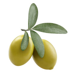 Delicious olives close-up, isolated on white background