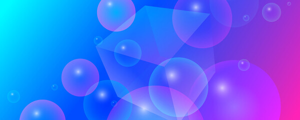 Minimalist futuristic vector art 3d background for cards, flyer, poster, banner, cover design. 3d bubbles. Balls. Cube. Abstract modern illustration. Modern wallpaper design for social media. Gradient