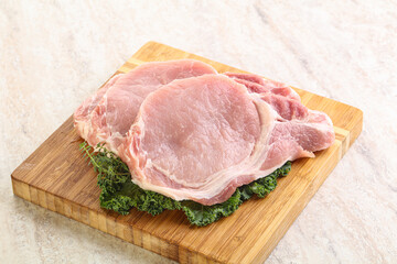 Raw pork loin for coocking
