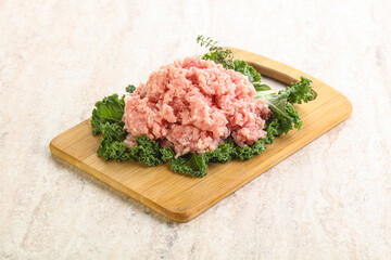 Raw pork minced meat for cooking