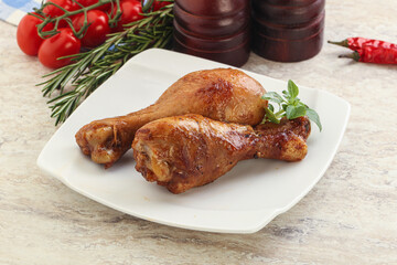 Roasted chicken legs with spicy sauce