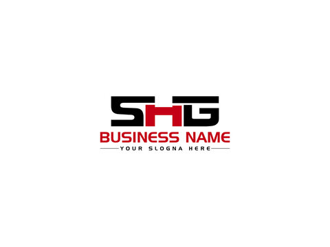 Abstract SHG Logo Icon Design, Colorful SH s h g Logo Icon Vector With Red Black Three Letter Design For Your Business