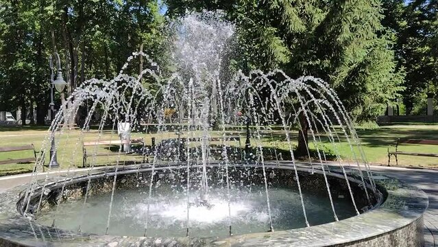 Artesian fountain in Oradea city, Romania