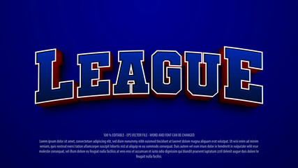 League 3d style editable text effect