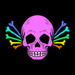 skull bone illustration vector for tshirt jacket hoodie can be used for stickers etc