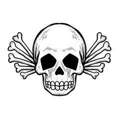 skull bone illustration vector for tshirt jacket hoodie can be used for stickers etc