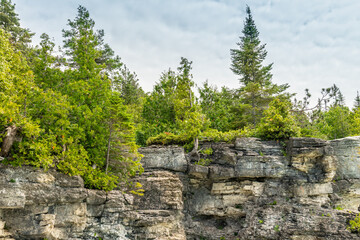 The Indian Head Cove in The Bruce Peninsula National Park, Ontario, Canada near The Grotto, Bruce trail, Georgian Bay Trail and Cyprus lake at Tobermory tourist  attractions. Canadian staycation.