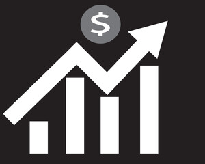 The white chart indicates the ups and downs of the currency.