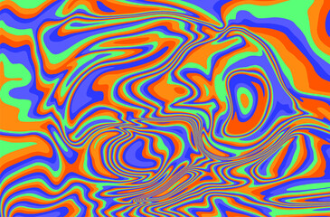 Psychedelic trippy background in black, pastel pink and blue colors. The 70s retro lava style.