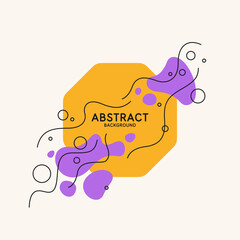 Trendy abstract background. Composition of geometric shapes and splash.