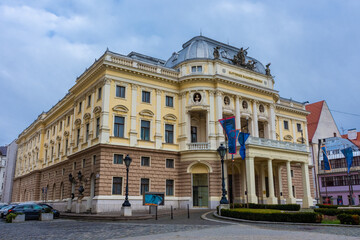 Fototapeta na wymiar View of the Slovak National Theatre in Bratislava, Slovakia