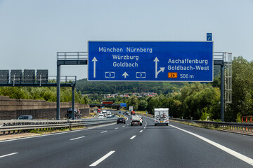 Autobahn A3 in Bayern, Abfahrt Aschaffenburg